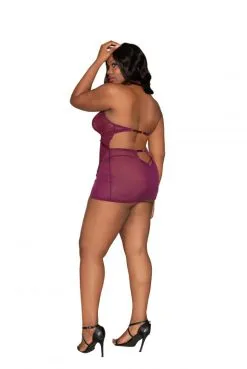 Nuisette Grande Taille Dentelle Et Résille -SexToys Soldes nuisette grande taille dentelle et resille 5