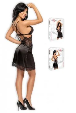 Nuisette Longue Satin Et Dentelle Chic Adelaide Beauty Night -SexToys Soldes nuisette longue satin et dentelle chic adelaide beauty night 3