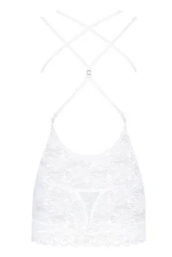 Nuisette Mariage Dentelle Blanche Dos Strappy -SexToys Soldes nuisette mariage dentelle blanche dos strappy 3