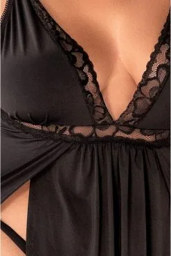 Nuisette Sexy Grande Taille Fendue Sur Les Côtés -SexToys Soldes nuisette sexy grande taille fendue sur les cotes 4