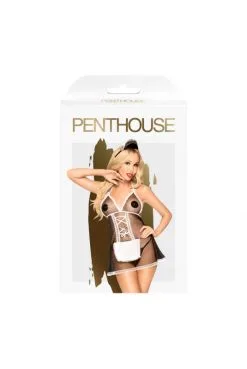 Nuisette Soubrette Costume Serre Tête Et String -SexToys Soldes nuisette soubrette costume serre tete et string 2