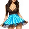 Nuisette Turquoise BabyDoll Eve Et Masque Beauty Night