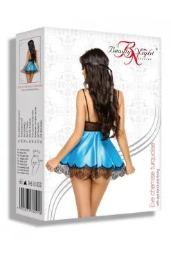 Nuisette Turquoise BabyDoll Eve Et Masque Beauty Night -SexToys Soldes nuisette turquoise babydoll eve et masque beauty night 6