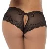Panty Dentelle Et Résille Noir Ouvert Trou De Serrure