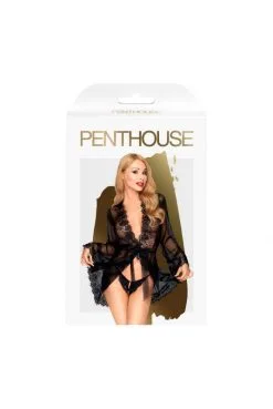 Peignoir Déshabillé Et String Assorti Noir Hypnotic Power -SexToys Soldes peignoir deshabille et string assorti noir hypnotic power 2