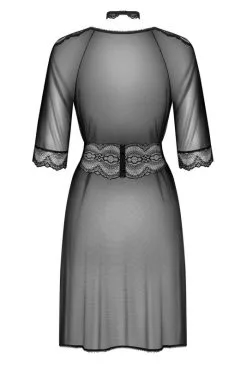 Peignoir Déshabillé Transparent Noir Lucita -SexToys Soldes peignoir deshabille transparent noir lucita 3