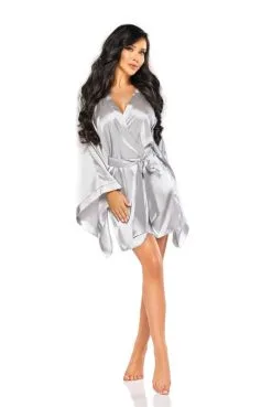 Peignoir Kimono Samira Argenté -SexToys Soldes peignoir kimono samira argente 4