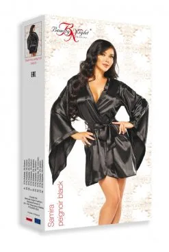 Peignoir Kimono Samira Noir -SexToys Soldes peignoir kimono samira noir 6
