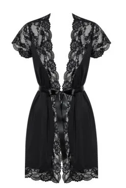 Peignoir Sexy Chic Noir Obsessive -SexToys Soldes peignoir sexy chic noir obsessive 2