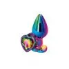 Plug Anal Aluminium Coeur Multicolore Taille M