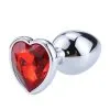 Plug Anal Bijou Coeur Aluminium Bijou Rouge Small
