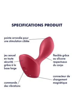Plug Anal Vibrant Rouge USB Backdoor Lover -SexToys Soldes plug anal vibrant rouge usb backdoor lover 1