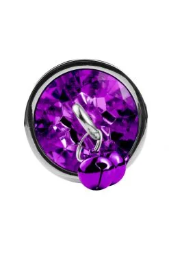 Plug Bijou Aluminium Violet Avec Clochettes Taille S -SexToys Soldes plug bijou aluminium violet avec clochettes taille s 2