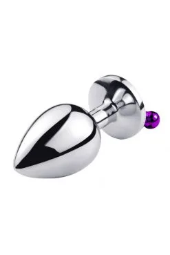 Plug Bijou Aluminium Violet Avec Clochettes Taille S -SexToys Soldes plug bijou aluminium violet avec clochettes taille s 4