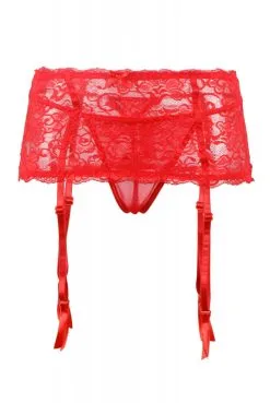 Porte Jarretelles Rouge Et String -SexToys Soldes porte jarretelles rouge et string 2
