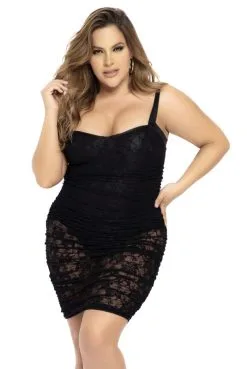 Robe Body Intégré Grande Taille Dentelle Noire Savage -SexToys Soldes robe body integre grande taille dentelle noire savage 2