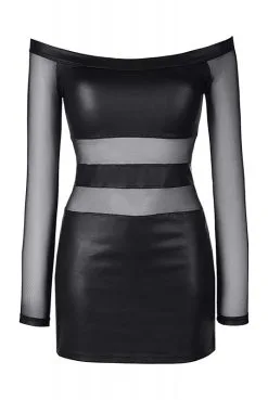 Robe Clubwear Noir Ajouré Tulle -SexToys Soldes robe clubwear noir ajoure tulle 4