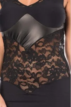 Robe Cocktail Dentelle Et Wetlook -SexToys Soldes robe cocktail dentelle et wetlook 3