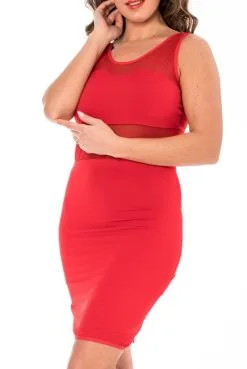 Robe Cocktail Maille Transparente Rouge -SexToys Soldes robe cocktail maille transparente rouge 3