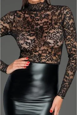 Robe De Soirée Wetlook Et Dentelle -SexToys Soldes robe de soiree wetlook et dentelle 3