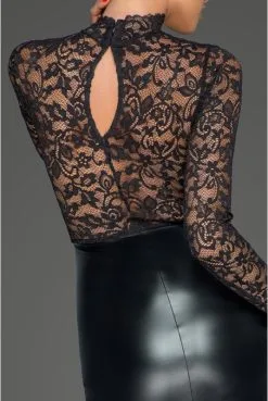 Robe De Soirée Wetlook Et Dentelle -SexToys Soldes robe de soiree wetlook et dentelle 5