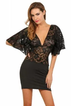 Robe Haut Dentelle Sexy Chic