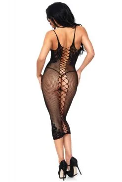 Robe Lingerie Longue Résille Dentelle Dos Croisé -SexToys Soldes robe lingerie longue resille dentelle dos croise 2