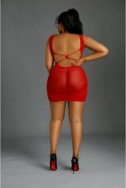 Robe Lingerie Résille Rouge Grande Taille Queen Size -SexToys Soldes robe lingerie resille rouge grande taille queen size 1