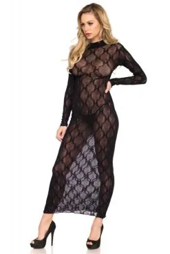 Robe Lingerie Transparente Manches Longues -SexToys Soldes robe lingerie transparente manches longues 3