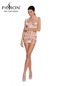 Robe Lingerie Ultra Ouverte Résille Blanche