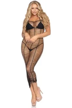 Robe Longue Maxi Résille Horizontale -SexToys Soldes robe longue maxi resille horizontale 4
