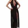 Robe Longue Taille S/M Déshabillé Transparent Noir
