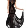 Robe Longue Transparente Sexy Chic Résille Noire