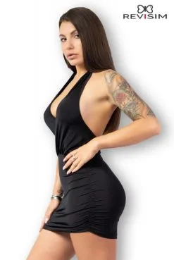 Robe Noire Cache Coeur Dos Nu -SexToys Soldes robe noire cache coeur dos nu 2