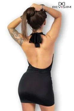 Robe Noire Club Décolleté Vertige Nombril -SexToys Soldes robe noire club decollete vertige nombril 2