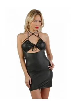 Robe Noire ClubWear Wetlook Dos Nu