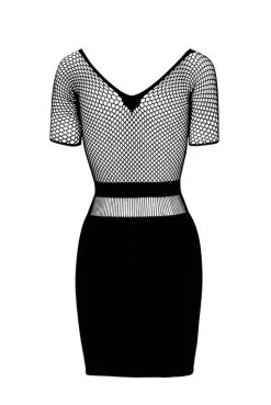 Robe Résille Noire Haut Larges Mailles -SexToys Soldes robe resille noire haut larges mailles 4