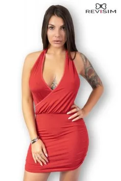 Robe Rouge Cache Coeur Dos Nu