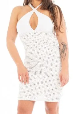 Robe Sexy Blanche Simili Cuir Margot