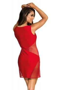 Robe Sexy ClubWear Rouge Ajourée Maille Transparente -SexToys Soldes robe sexy clubwear rouge ajouree maille transparente 2