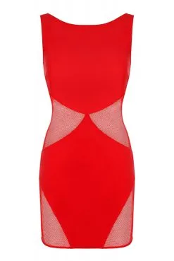 Robe Sexy ClubWear Rouge Ajourée Maille Transparente -SexToys Soldes robe sexy clubwear rouge ajouree maille transparente 4