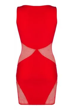 Robe Sexy ClubWear Rouge Ajourée Maille Transparente -SexToys Soldes robe sexy clubwear rouge ajouree maille transparente 5