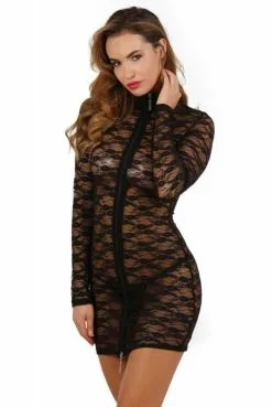 Robe Sexy Dentelle ClubWear Noir