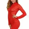 Robe Sexy Dentelle ClubWear Rouge