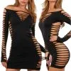 Robe Ultra Sexy ClubWear Ajourée Noire