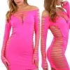 Robe Ultra Sexy ClubWear Ajourée Rose