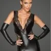 Robe WetLook Et Dentelle Sexy ClubWear Noir HandMade