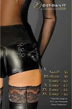 Short Sexy Zip Fetish SelFish Noir HandMade -SexToys Soldes short sexy zip fetish selfish noir handmade 7