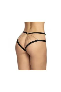 Shorty Bijou Chaines Dorées Dentelle Florale -SexToys Soldes shorty bijou chaines dorees dentelle florale 3