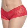 Shorty Dentelle Rouge Grande Taille